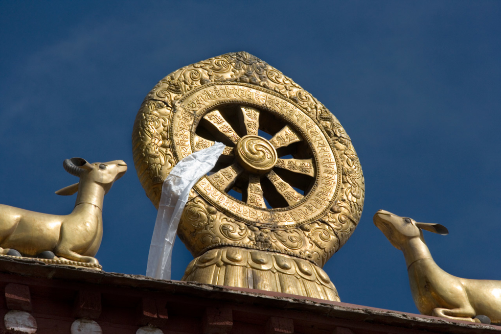 Mandala Phật giáo trên mái của Tu viện Drepung