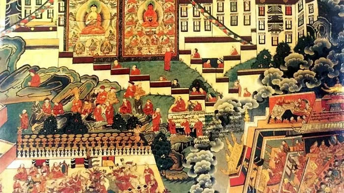 Bức tranh lễ kỷ niệm Linka ở chùa Jokhang